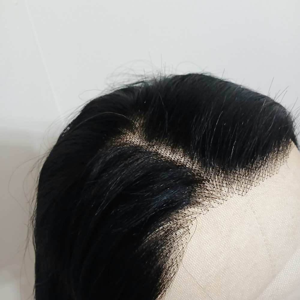 NEW Human Hair Lace Front 10 Inch Bob Wig Natural Black Straight - Picture 5 of 8